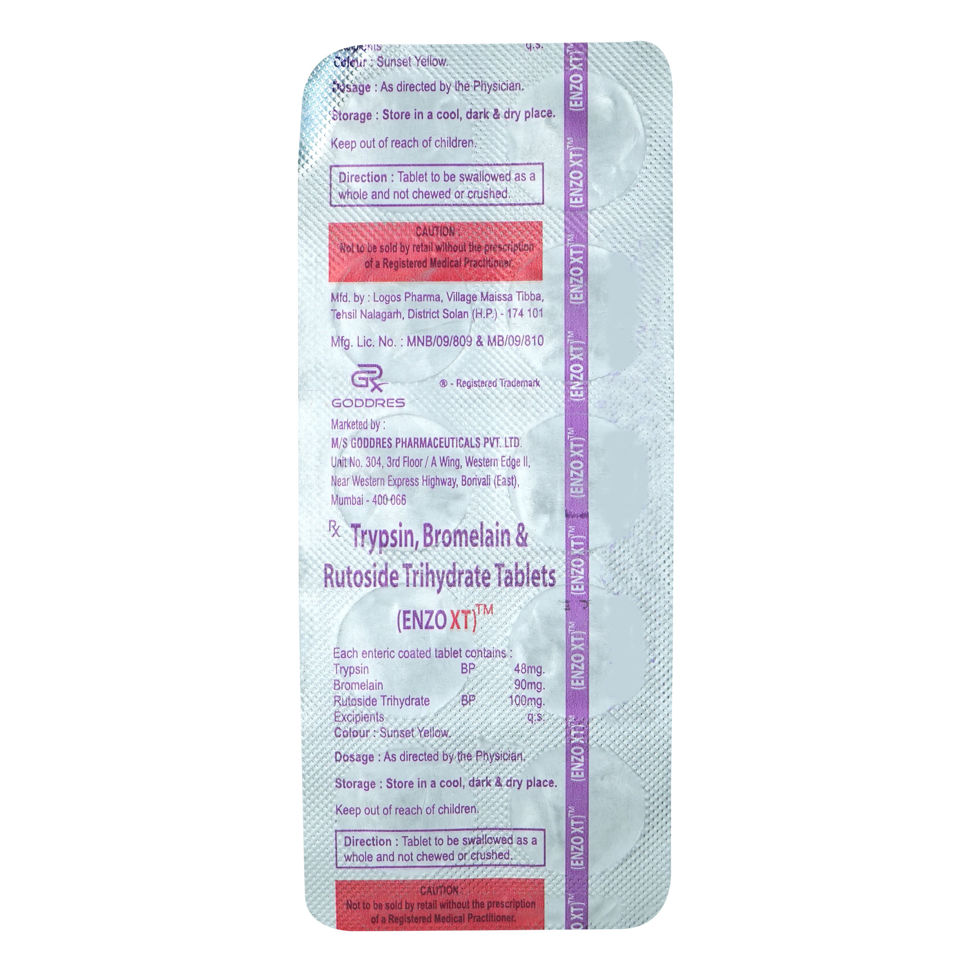 Enzo XT Tablet 10's, Pack of 10 TABLETS Enzo XT Tablet 10's, Pack of 10 TABLETS