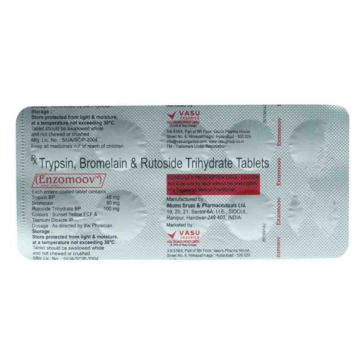 Enzomoov Tablet 10's, Pack of 10 TABLETS Enzomoov Tablet 10's, Pack of 10 TABLETS