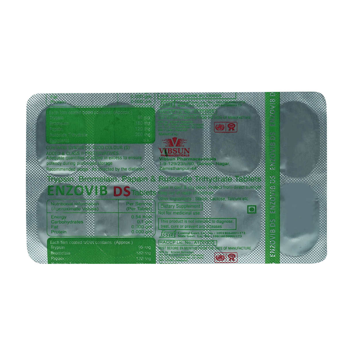 Enzovib DS Tablet 10's, Pack of 10 TabletS Enzovib DS Tablet 10's, Pack of 10 TabletS