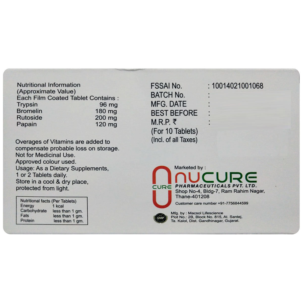 Enzocrux DS Tablet 10's, Pack of 10 Enzocrux DS Tablet 10's, Pack of 10