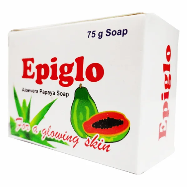 Epiglo Soap 75 gm | Aloe Vera &amp; Papaya | For Glowing Skin, Pack of 1