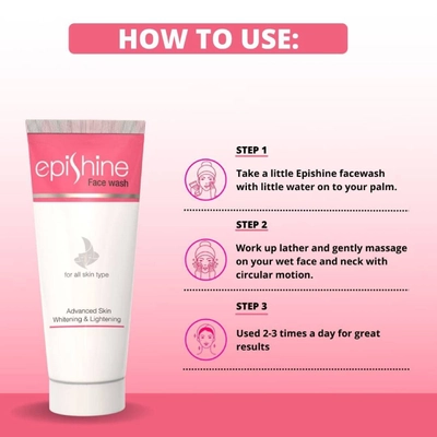 EpiShine Face Wash 70 ml | Skin Whitening &amp; Lightening Face Wash | For All Skin Type, Pack of 1