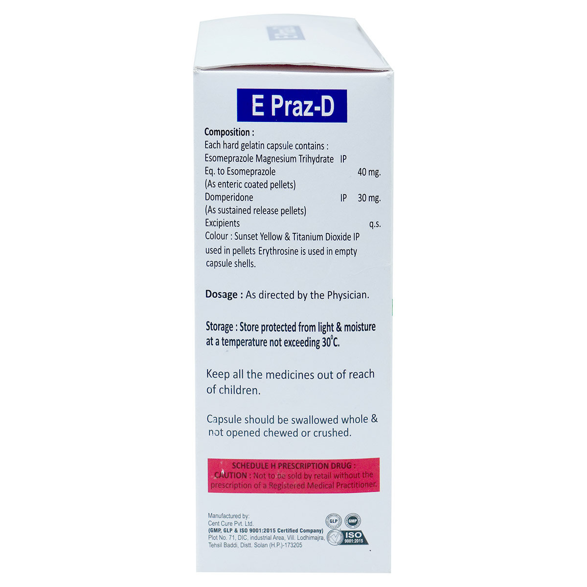 E Praz-D Capsule 15's, Pack of 15 CapsuleS E Praz-D Capsule 15's, Pack of 15 CapsuleS
