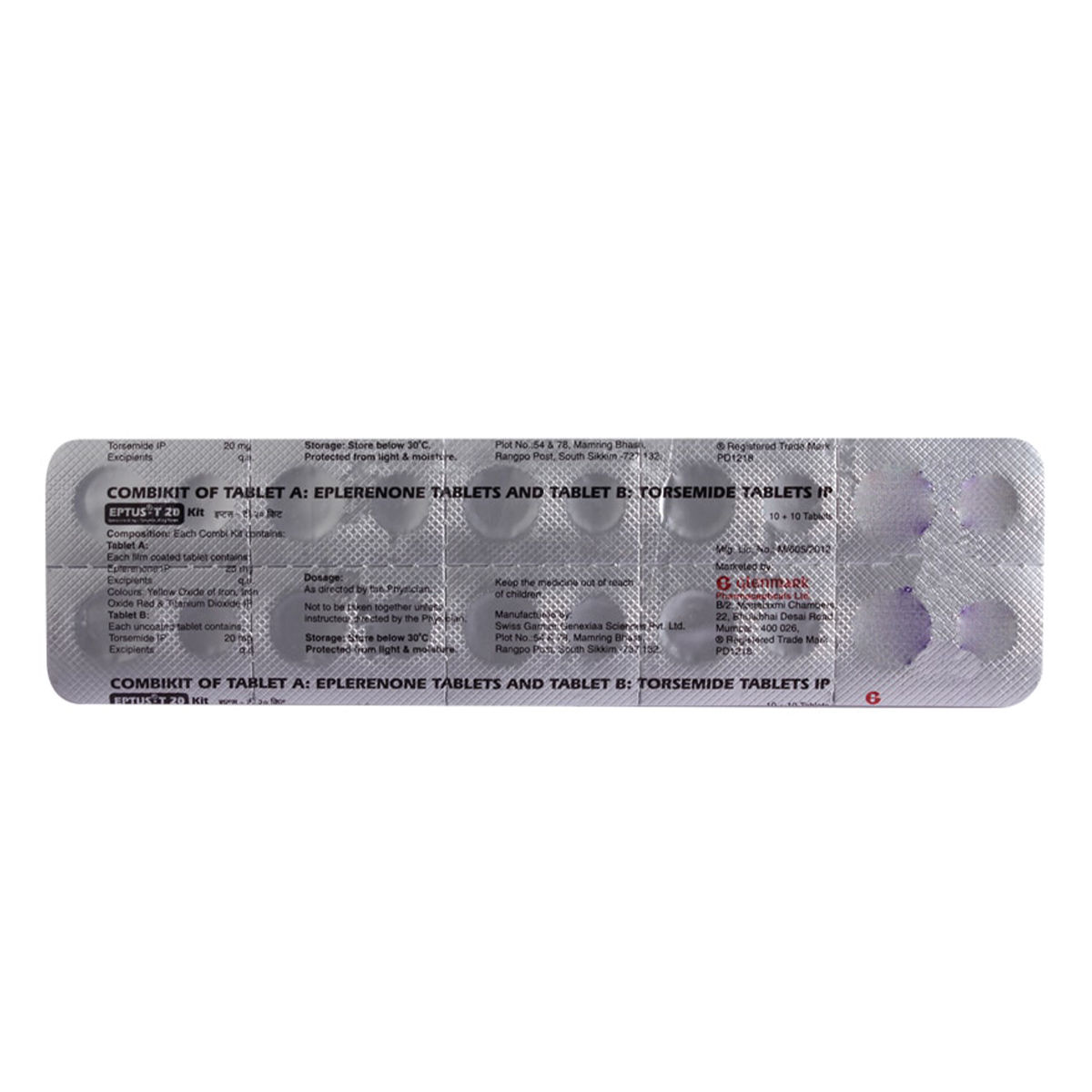 Buy Eptus-T 20 mg Kit Tablet 20's Online