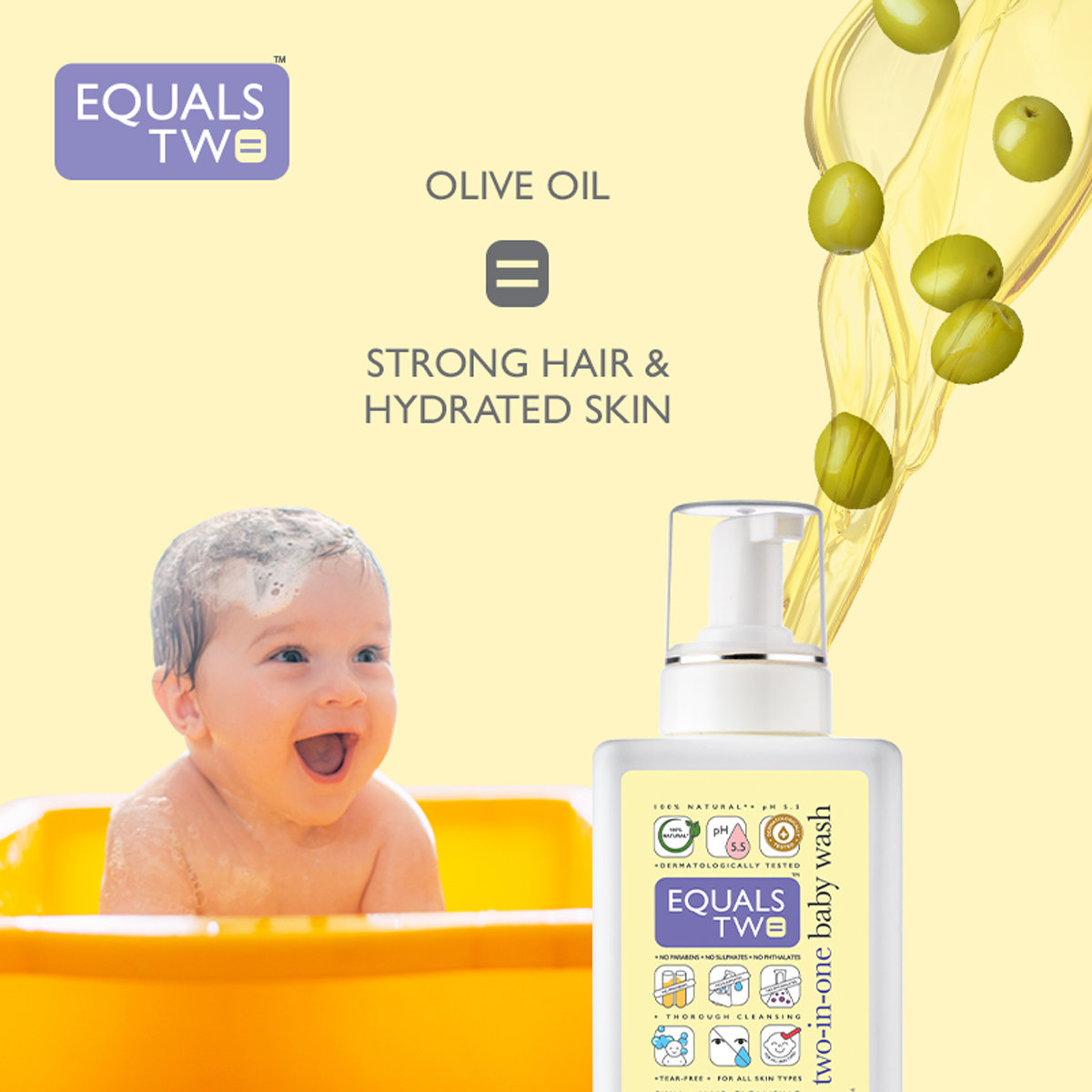 EqualsTwo pH 5.5 Two-In-One Baby Wash, 500 ml, Pack of 1 EqualsTwo pH 5.5 Two-In-One Baby Wash, 500 ml, Pack of 1