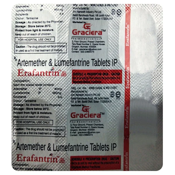 Erafantrin 80/480 Tablet 6's, Pack of 6 TabletS