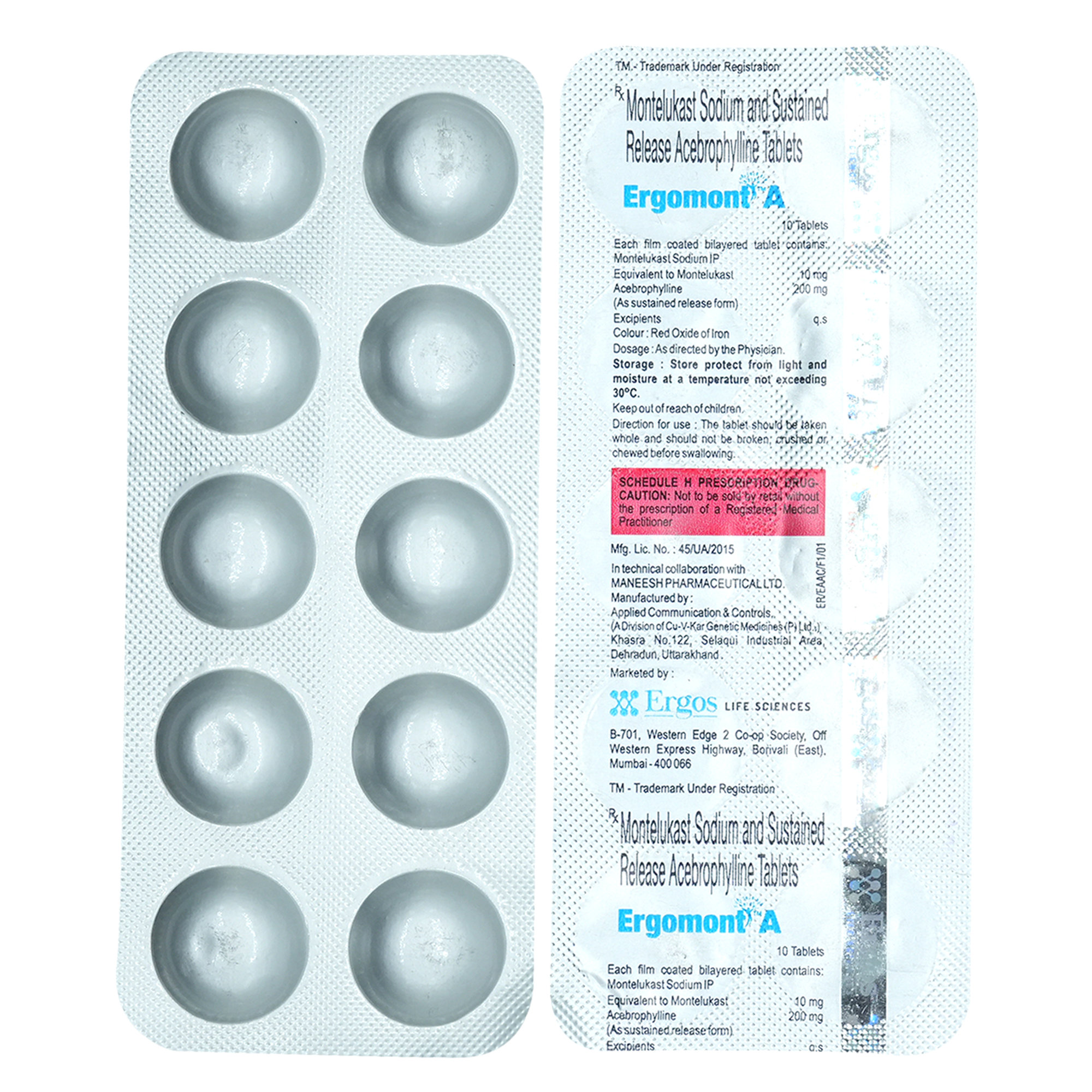 Ergomont A Tablet 10's, Pack of 10 TabletS Ergomont A Tablet 10's, Pack of 10 TabletS