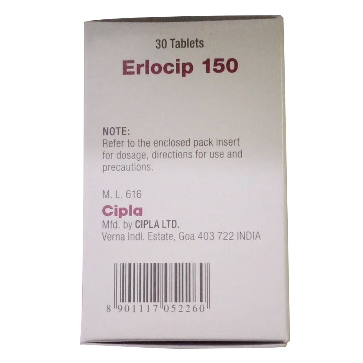 Erlocip 150 Tablet 30's, Pack of 1 TABLET Erlocip 150 Tablet 30's, Pack of 1 TABLET