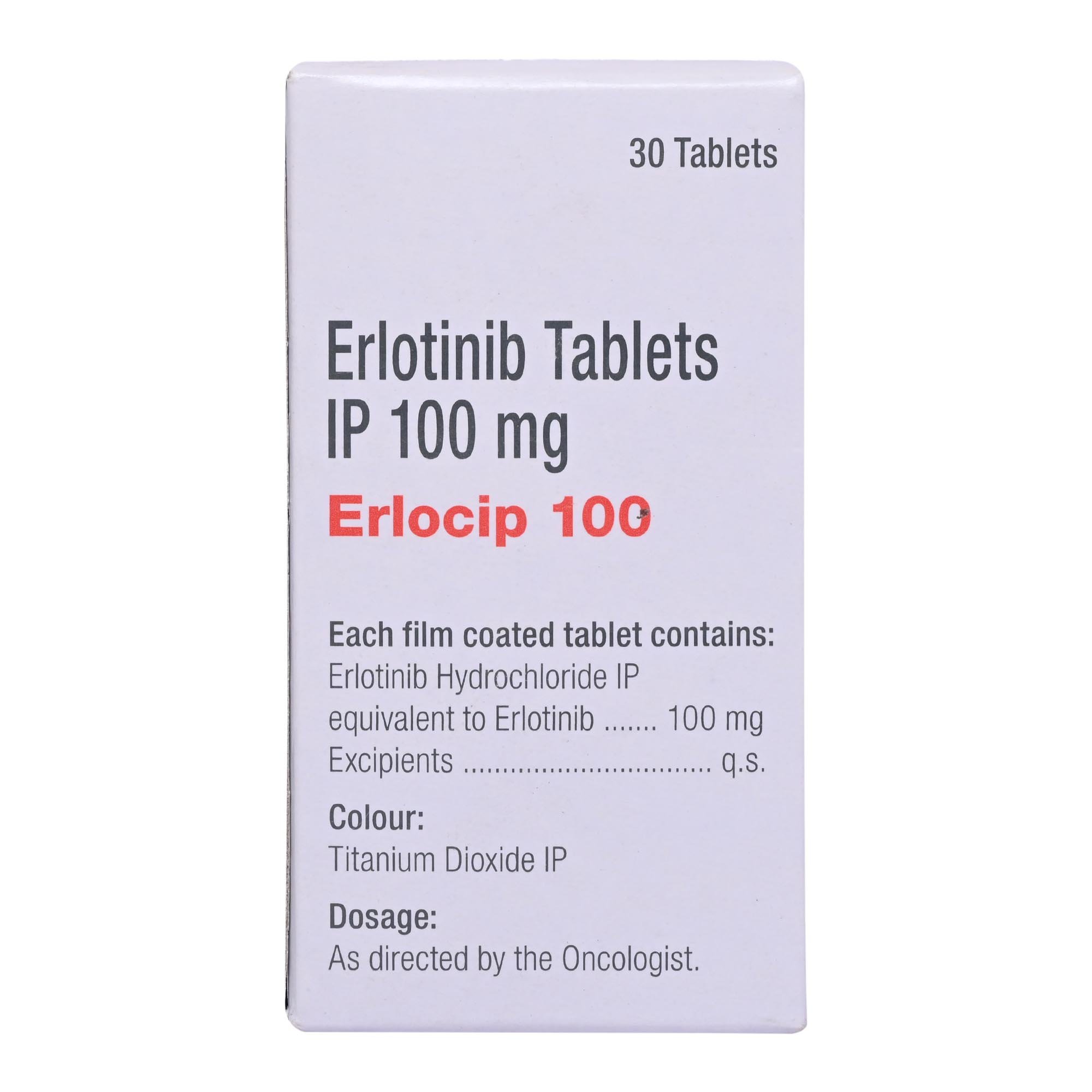 Erlocip 100 Tablet 30's, Pack of 1 Tablet Erlocip 100 Tablet 30's, Pack of 1 Tablet