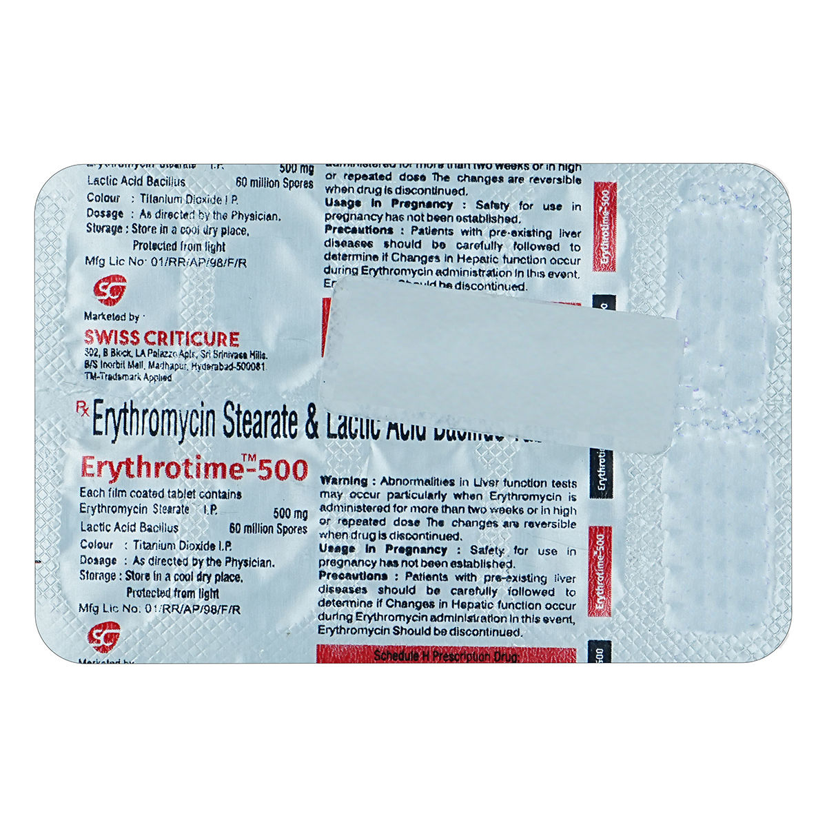 Buy Erythrotime-500 Tablet 10's Online