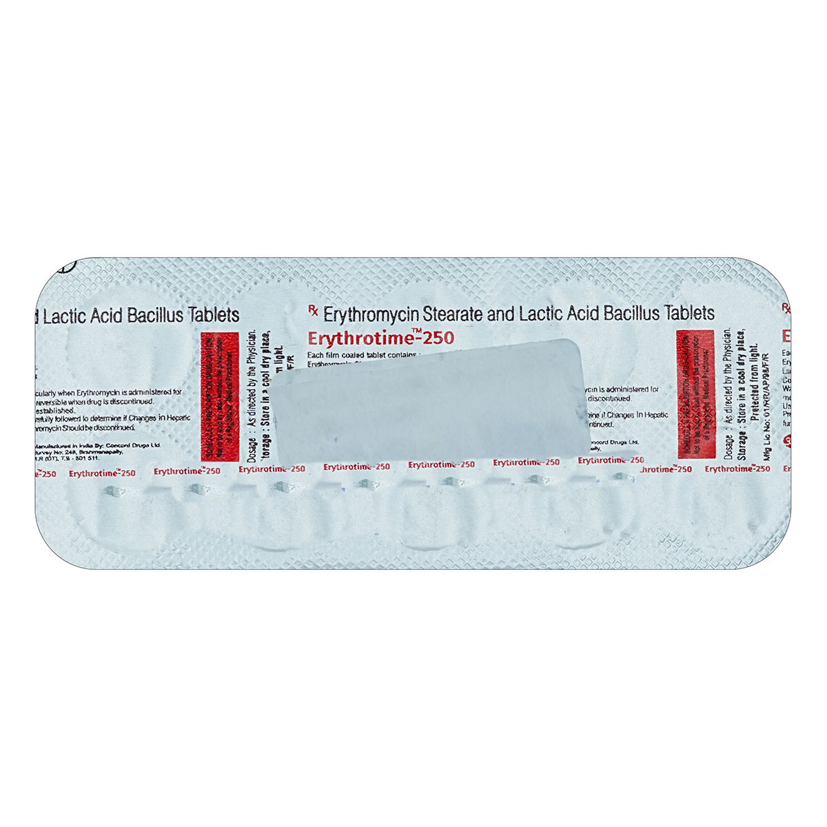 Buy Erythrotime-250 Tablet 10's Online