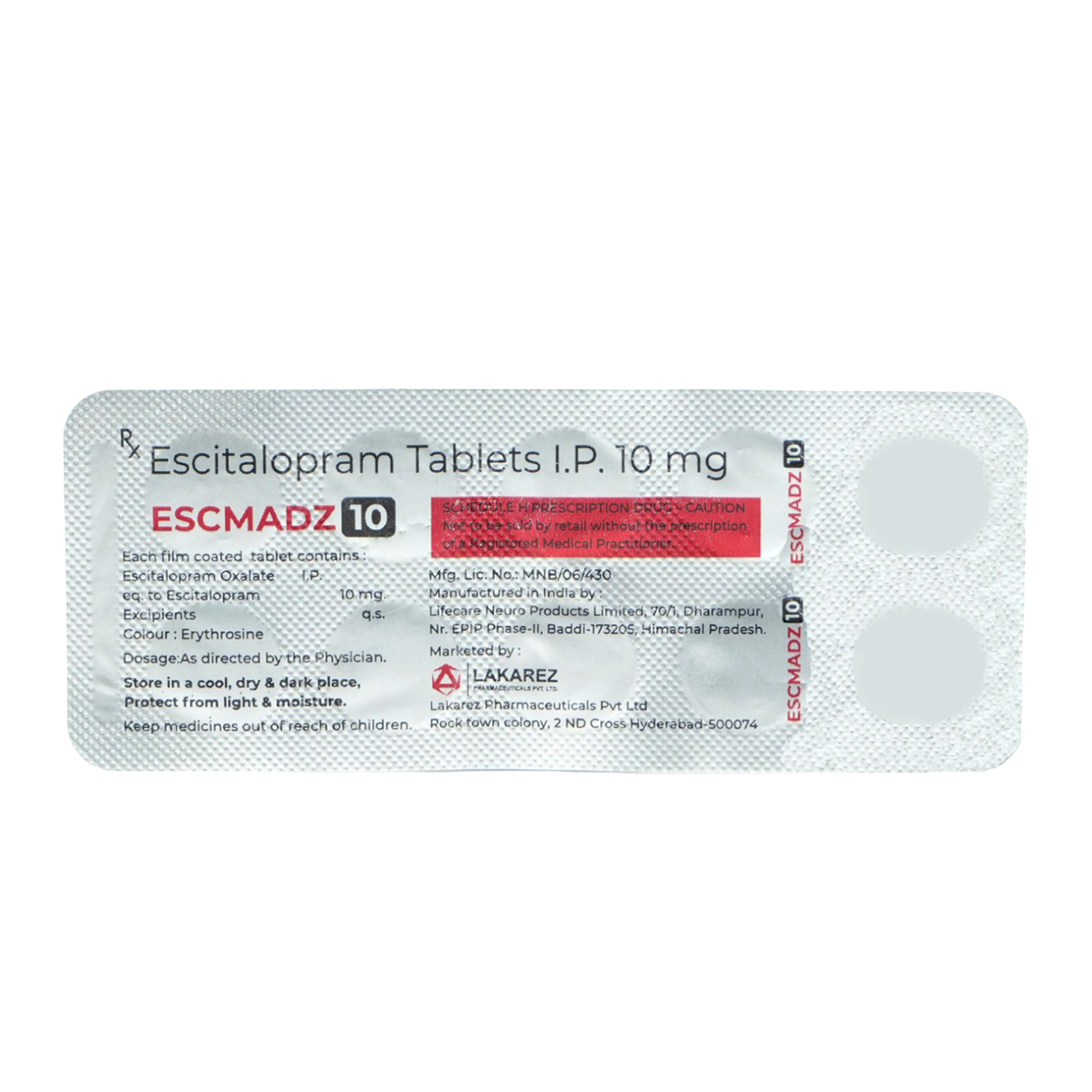 Escmadz 10 Tablet 10's, Pack of 10 TABLETS Escmadz 10 Tablet 10's, Pack of 10 TABLETS