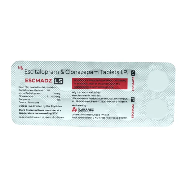 Escmadz LS 10/0.25 Tablet 10's, Pack of 10 TabletS