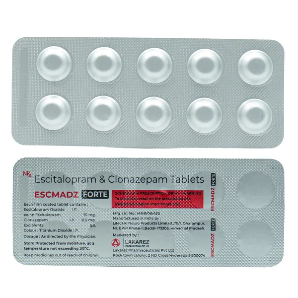 Escmadz Forte 10 mg/0.5 mg Tablet 10's, Pack of 10 TABLETS