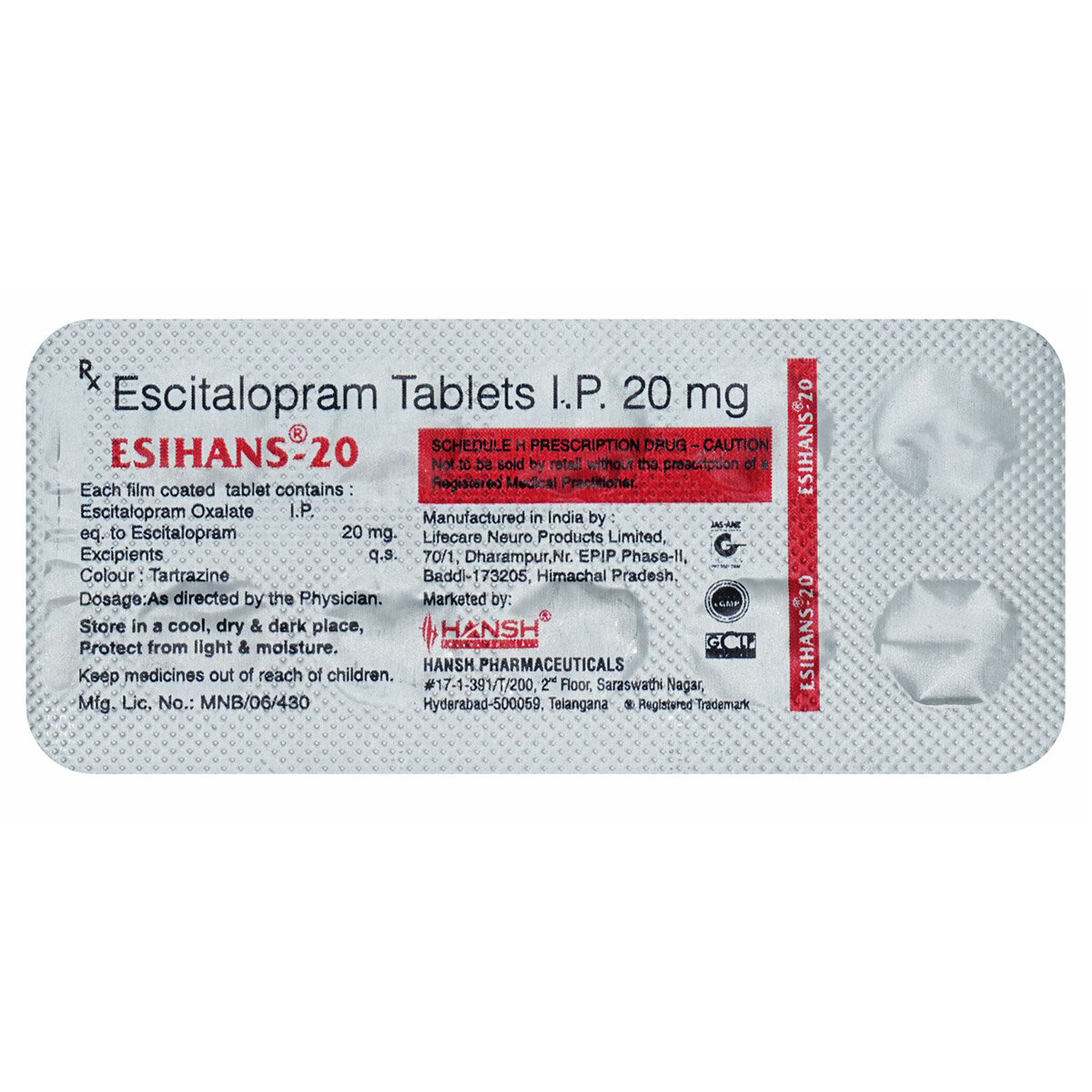 Esihans-20 Tablet 10's, Pack of 10 TabletS Esihans-20 Tablet 10's, Pack of 10 TabletS