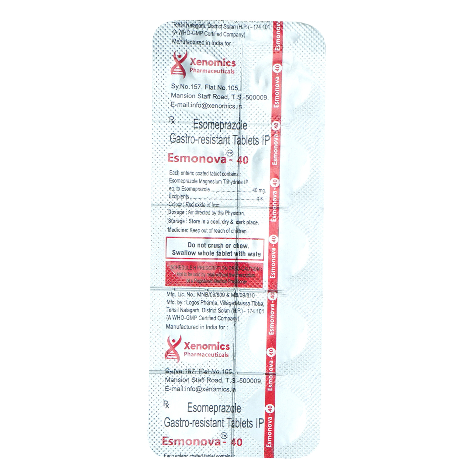 Esmonova-40 Tablet 10's, Pack of 10 TABLETS Esmonova-40 Tablet 10's, Pack of 10 TABLETS