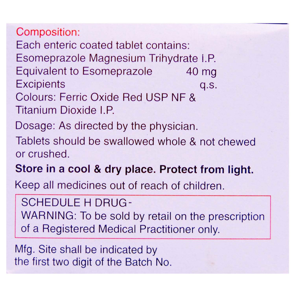 Esoz Tablet 15's, Pack of 15 TABLETS Esoz Tablet 15's, Pack of 15 TABLETS