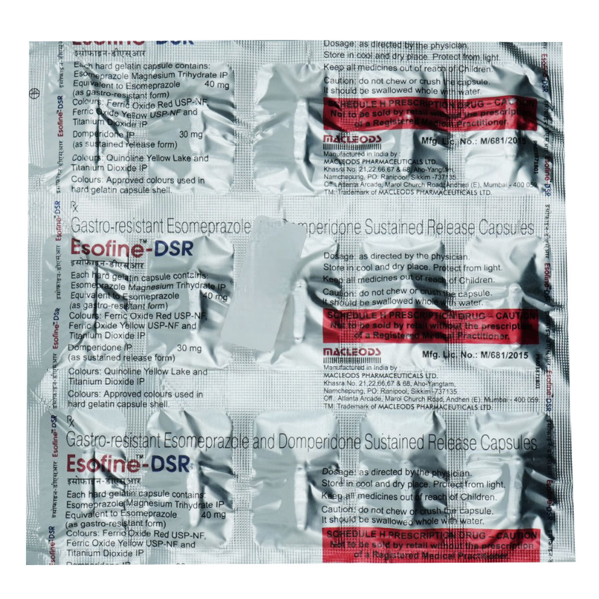 Esofine DSR Capsule 15 S Price Uses Side Effects Composition