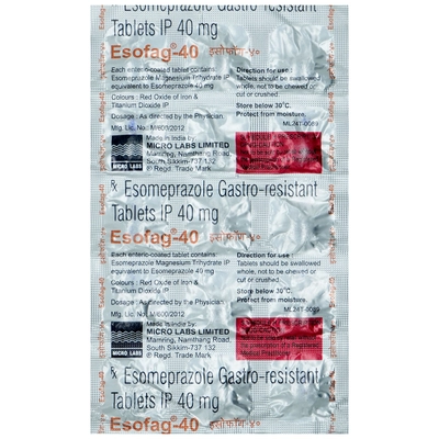 Esofag-40 Tablet 15's, Pack of 15 TabletS