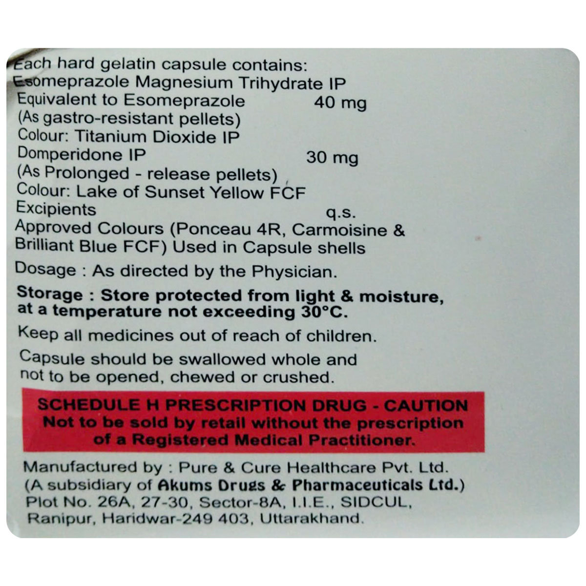 Esoblok-D40 Capsule 10's, Pack of 10 PowderS Esoblok-D40 Capsule 10's, Pack of 10 PowderS