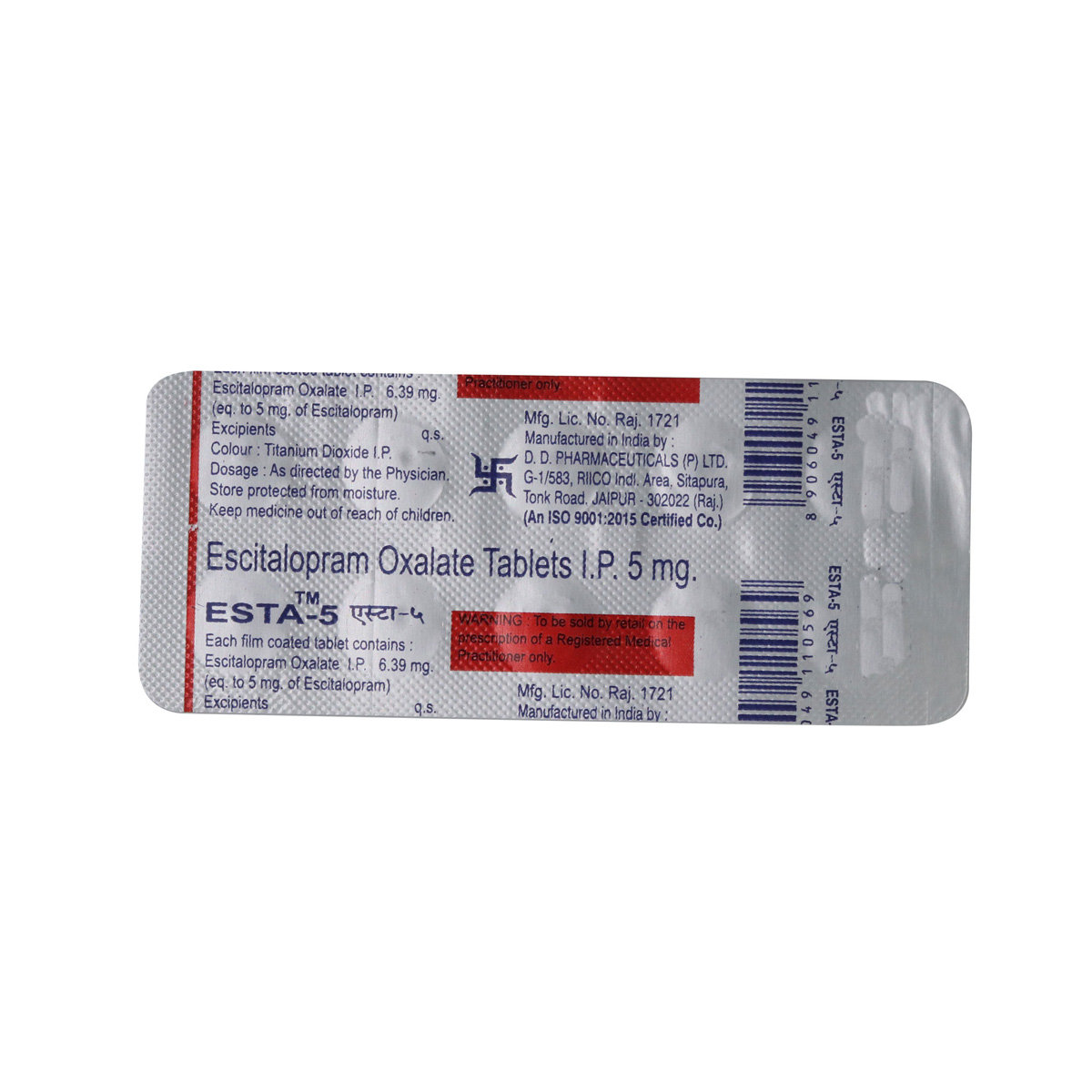 Esta-5 Tablet 10's, Pack of 10 TABLETS Esta-5 Tablet 10's, Pack of 10 TABLETS