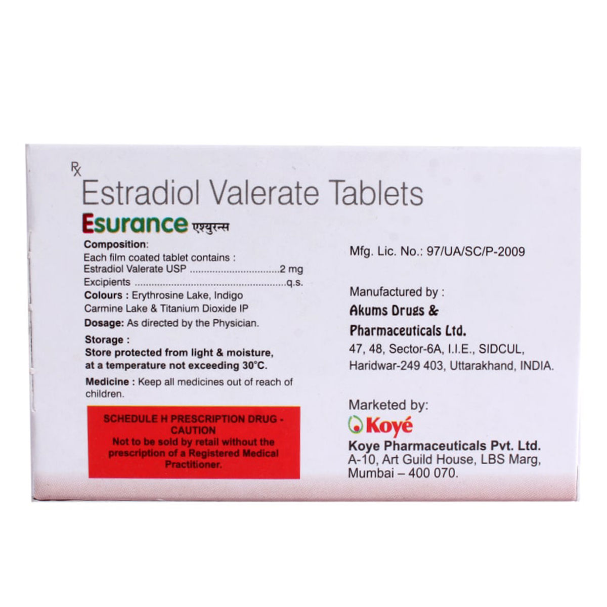 Esurance Tablet 28's Price, Uses, Side Effects, Composition Apollo