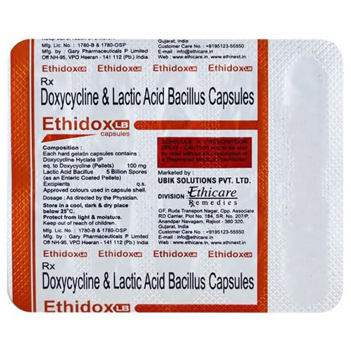 Ethidox LB Capsule 10's, Pack of 10 CAPSULES Ethidox LB Capsule 10's, Pack of 10 CAPSULES
