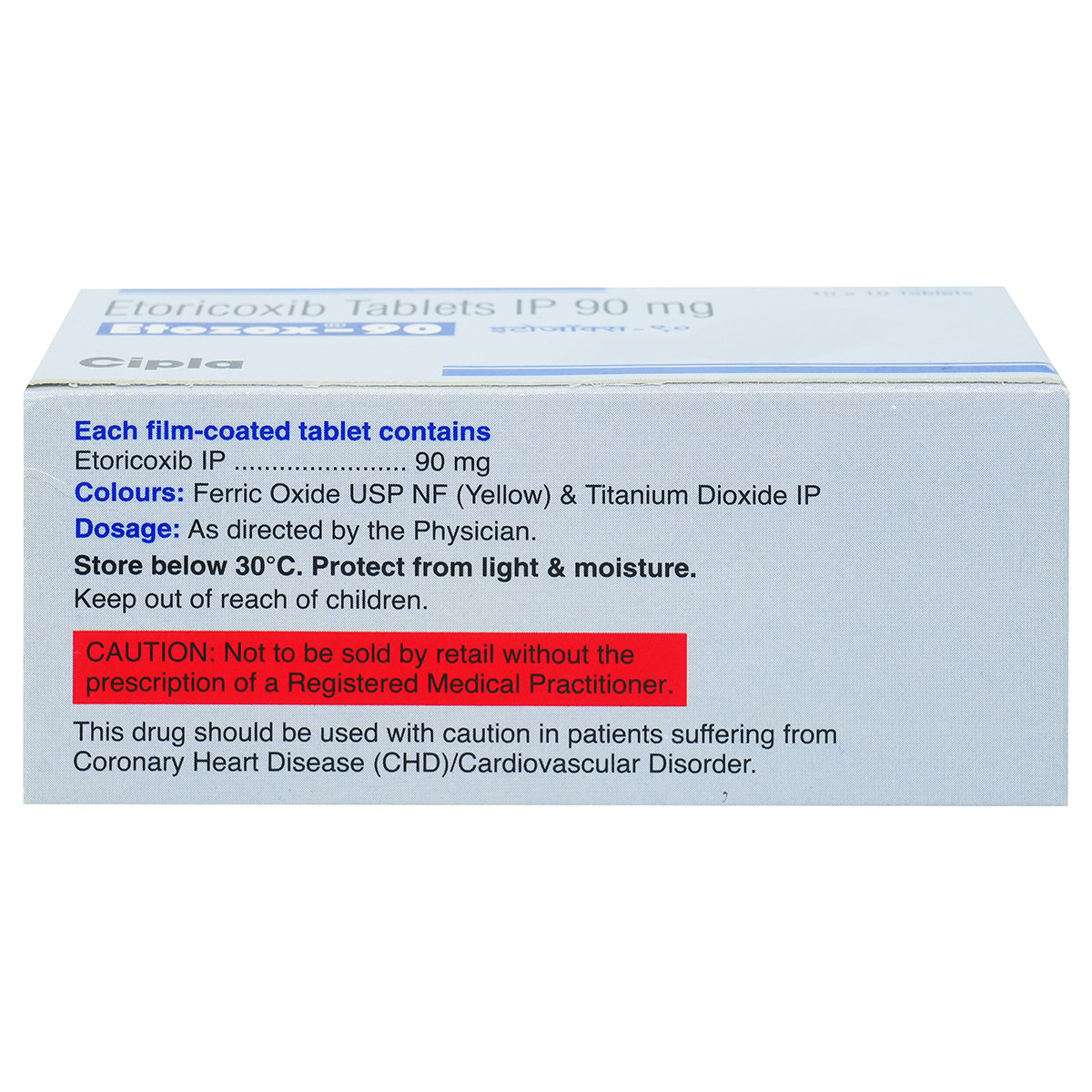 ETOZOX 90MG TABLET, Pack of 10 TABLETS ETOZOX 90MG TABLET, Pack of 10 TABLETS