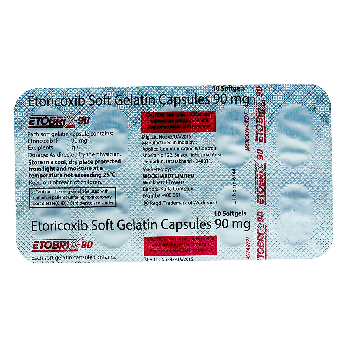 Etobrix 90 mg Softgel 10's, Pack of 10 TABLETS Etobrix 90 mg Softgel 10's, Pack of 10 TABLETS