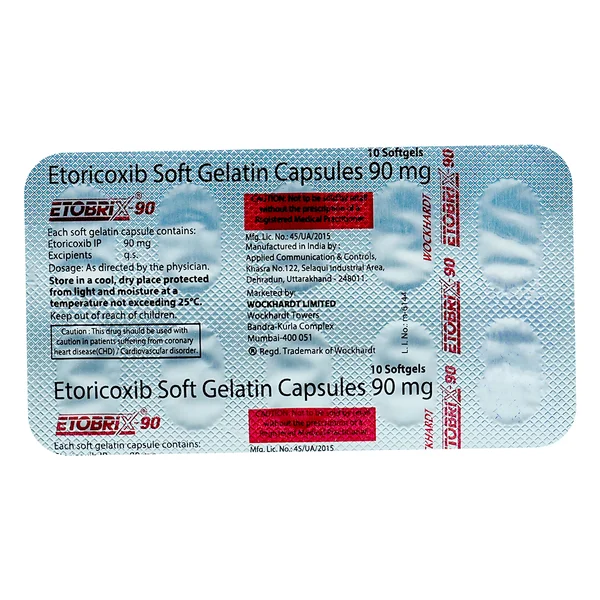 Etobrix 90 mg Softgel 10's