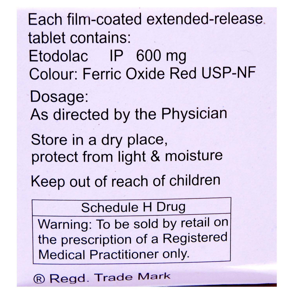 Etova ER 600 Tablet 10's, Pack of 10 TABLETS Etova ER 600 Tablet 10's, Pack of 10 TABLETS