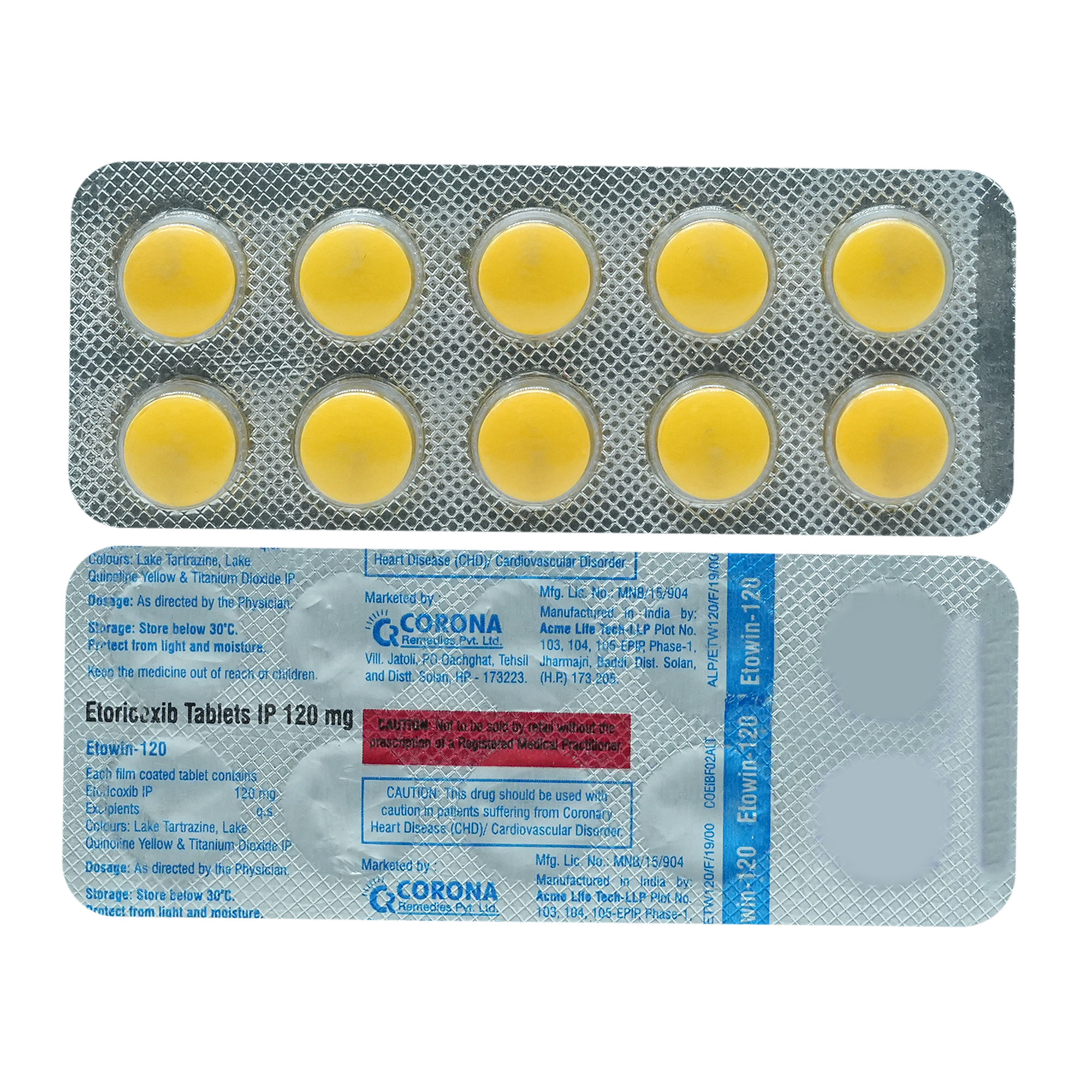 Etowin-120 Tablet 10's, Pack of 10 TABLETS Etowin-120 Tablet 10's, Pack of 10 TABLETS