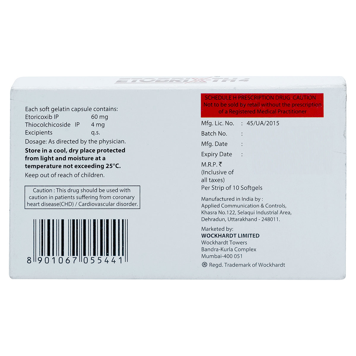 Etobrix-TH4 Softgel Capsule 10's, Pack of 10 CAPSULES Etobrix-TH4 Softgel Capsule 10's, Pack of 10 CAPSULES