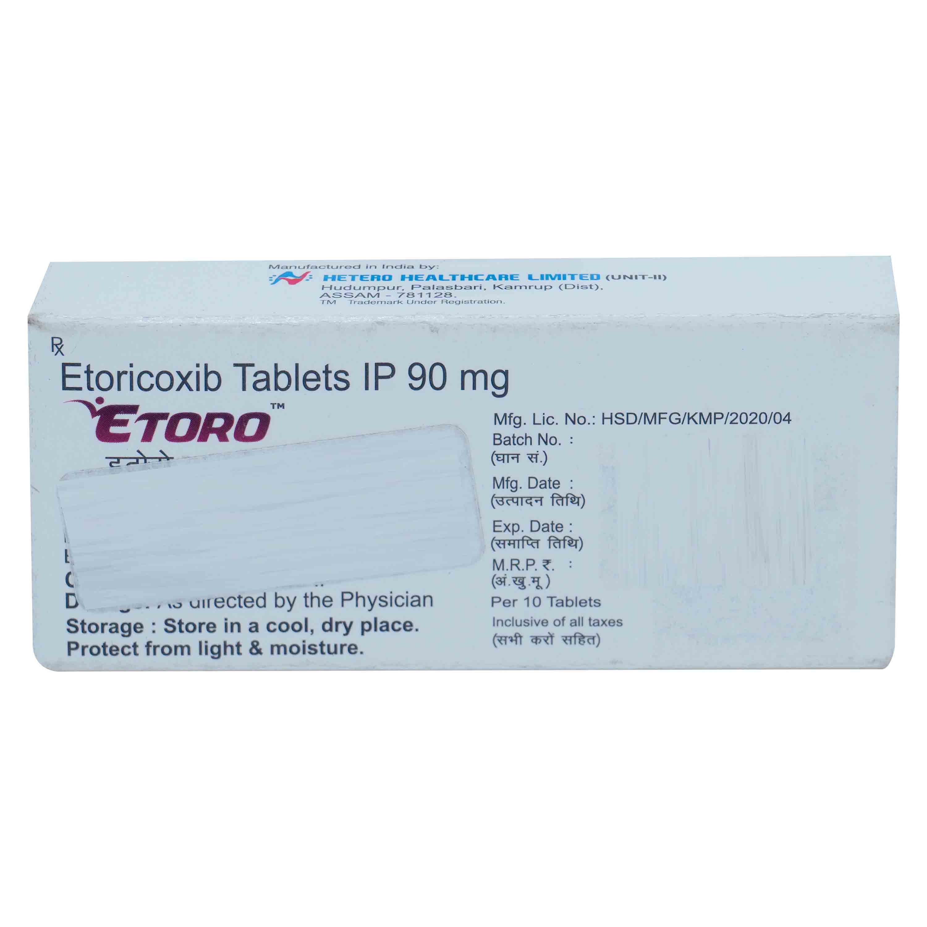 Etoro Tablet 10's, Pack of 10 TabletS Etoro Tablet 10's, Pack of 10 TabletS