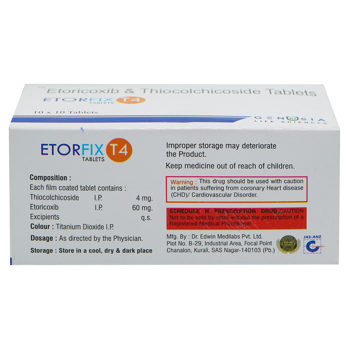 Etorfix T4 Tablet 10's, Pack of 10 TabletS Etorfix T4 Tablet 10's, Pack of 10 TabletS