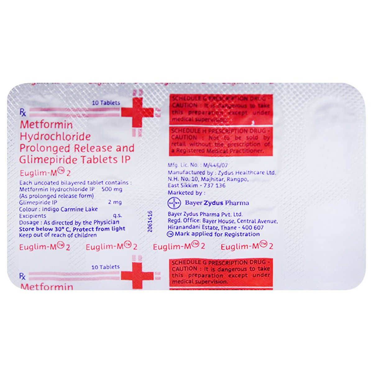 Euglim M 2 Tablet 10's, Pack of 10 TABLETS Euglim M 2 Tablet 10's, Pack of 10 TABLETS