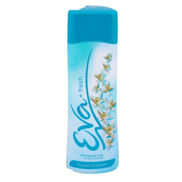 Eva Fresh Flower Shower Perfumed Talc 100 gm | Protects From Body Odour | Offers All Day Long Freshness | For Face &amp; Body, Pack of 1