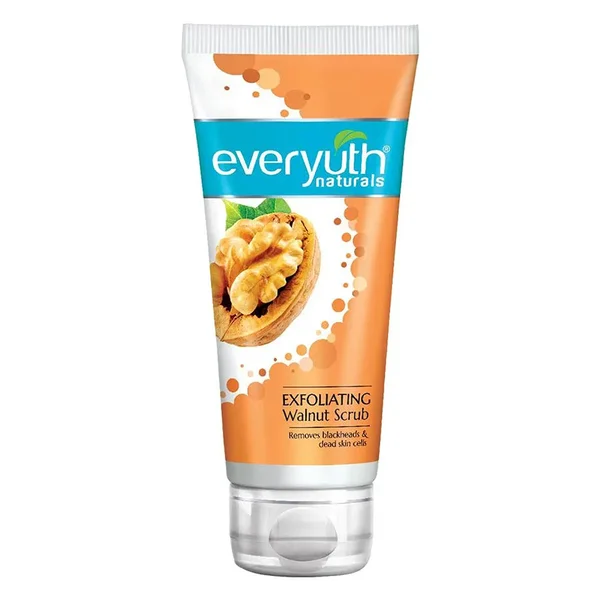 Everyuth Naturals Exfoliating Walnut Scrub 50 gm | For Blackheads &amp; Dead Skin Cells Removal | For All Skin Type, Pack of 1