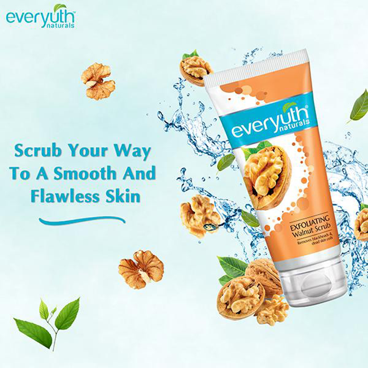 Everyuth Naturals Exfoliating Walnut Scrub 25 gm | For Blackheads & Dead Skin Cells Removal | For All Skin Type, Pack of 1 Everyuth Naturals Exfoliating Walnut Scrub 25 gm | For Blackheads & Dead Skin Cells Removal | For All Skin Type, Pack of 1