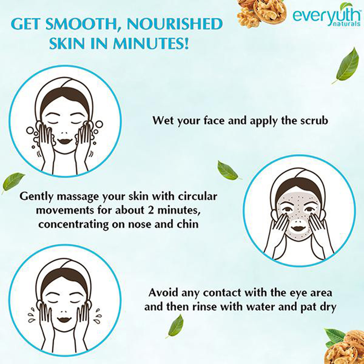 Everyuth Naturals Exfoliating Walnut Scrub 25 gm | For Blackheads & Dead Skin Cells Removal | For All Skin Type, Pack of 1 Everyuth Naturals Exfoliating Walnut Scrub 25 gm | For Blackheads & Dead Skin Cells Removal | For All Skin Type, Pack of 1