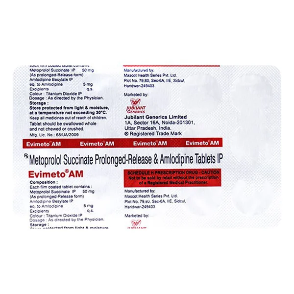 Evimeto AM 5 mg/50 mg Tablet 15's, Pack of 15 TabletS