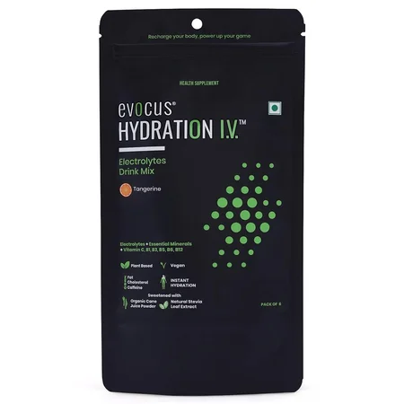 Evocus Hydration I.V. Electrolytes Drink Mix Tangerine Flavour Powder, 42 gm (7gm x 6 Sachet)