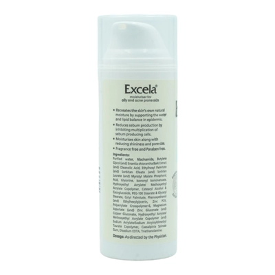 Excela Moisturiser Cream 50 gm | Reduces Sebum | Moisturises Skin | For Oily &amp; Acne Prone Skin, Pack of 1