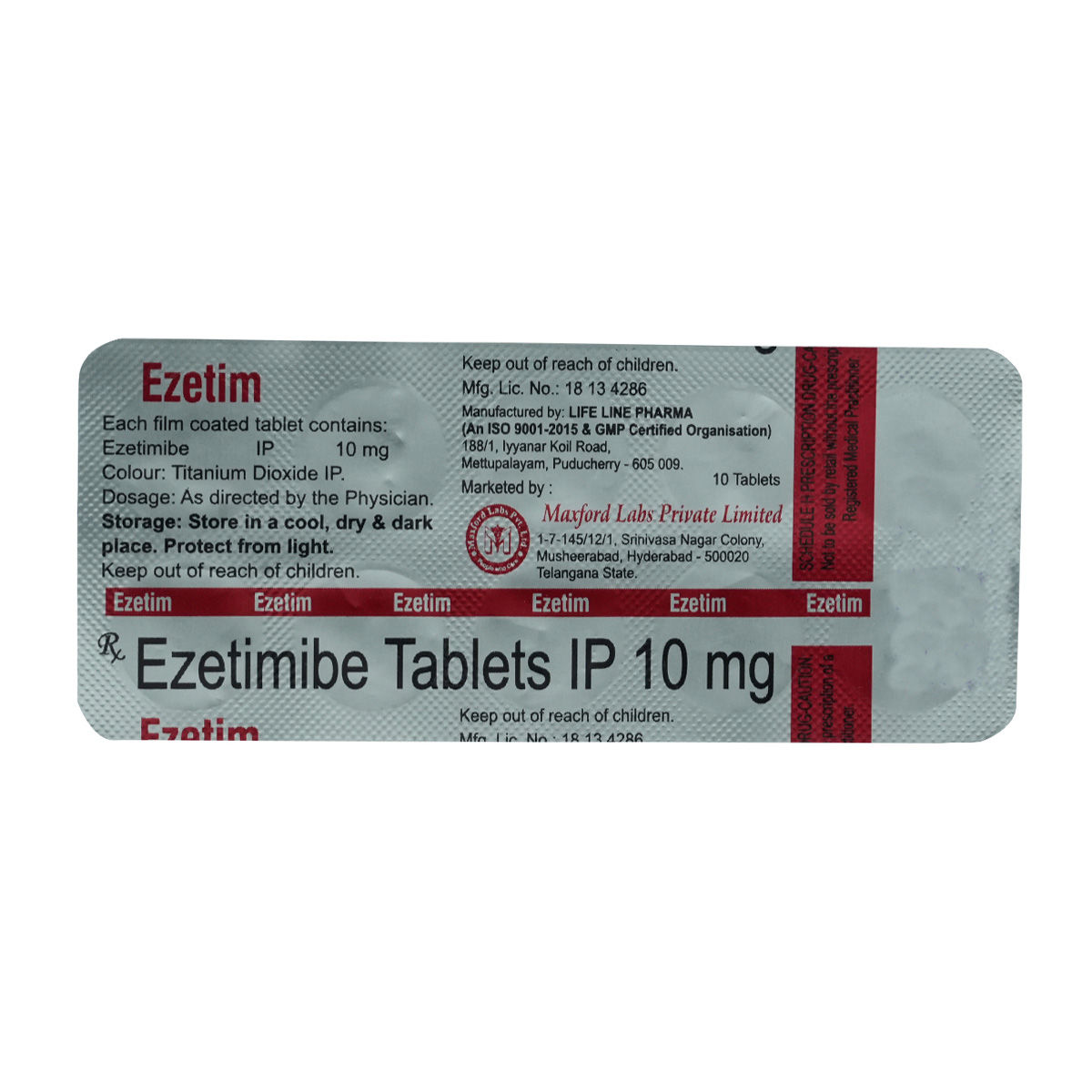 Buy Ezetim 10 Tablet 10's Online