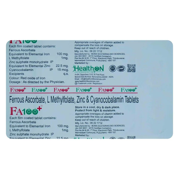 FA 100 Plus Tablet 10's, Pack of 10