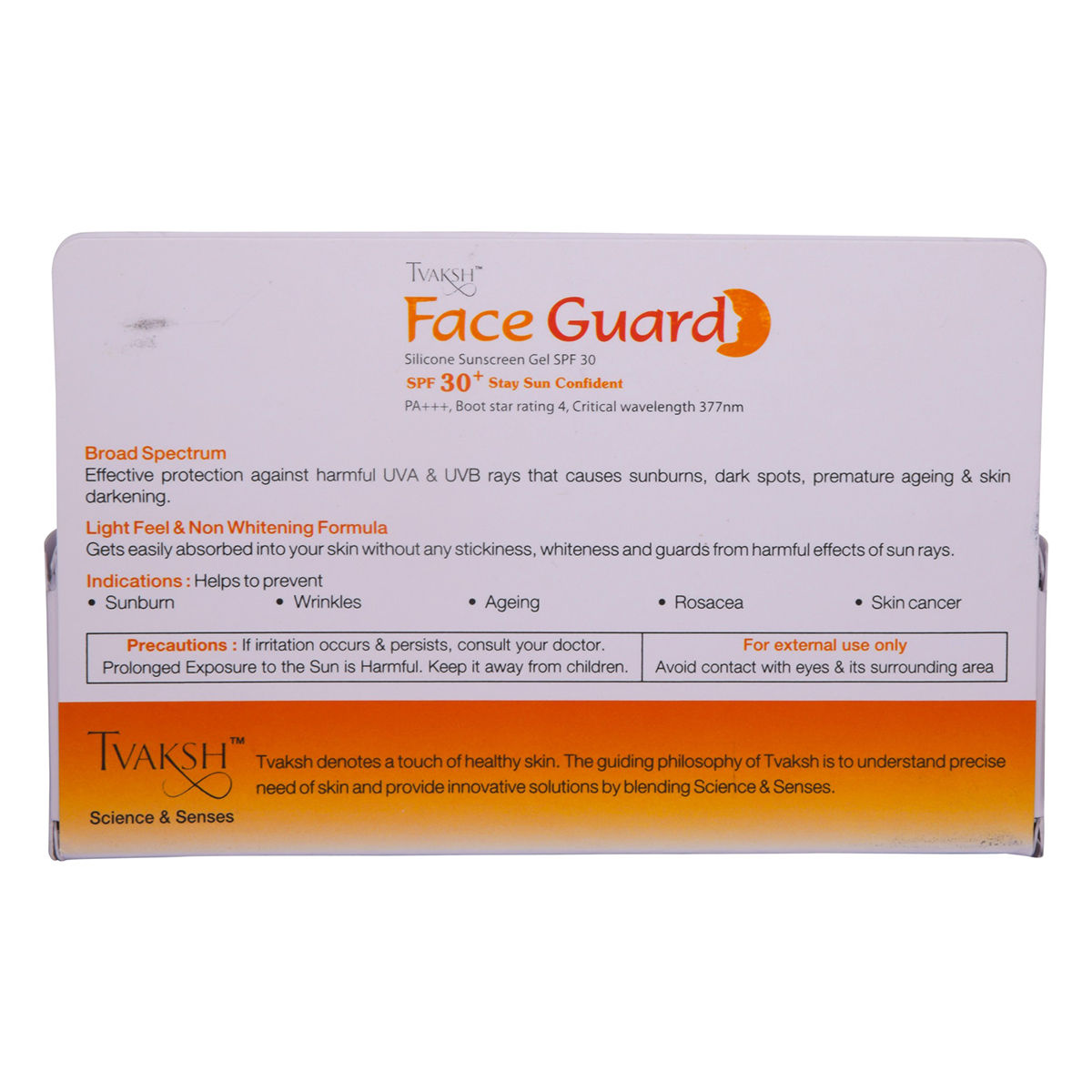 Tvaksh Face Guard SPF 30+ PA+++ Silicone Sunscreen Gel, 50 gm Price