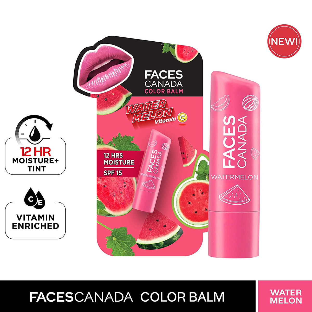 Faces Canada Watermelon SPF 15 Color Balm, 4.5 GM, Pack of 1 Faces Canada Watermelon SPF 15 Color Balm, 4.5 GM, Pack of 1