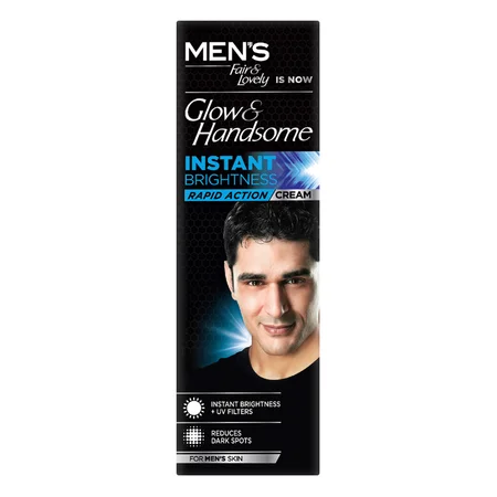 Glow & Handsome Instant Brightness Cream 50 gm | Rapid Action | Reduces Dark Spots | Instant Brightness | Sun Protection | Lon Lasting Freshness | For Men