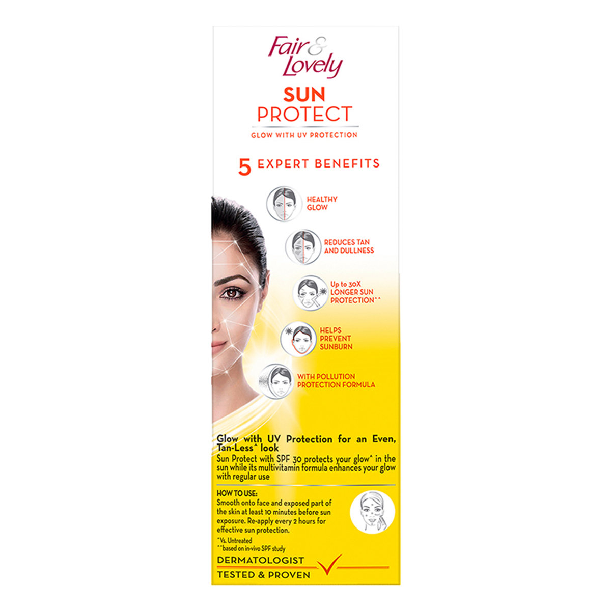Fair & Lovely Sun Protect Face Cream SPF 30, 50 gm, Pack of 1 Fair & Lovely Sun Protect Face Cream SPF 30, 50 gm, Pack of 1