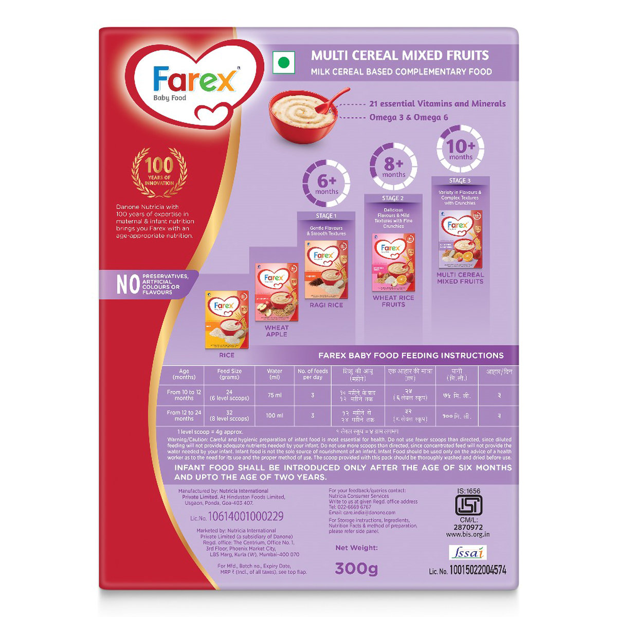 Farex Multi Cereal Mixed Fruits Baby Cereal 10+ Months, 300 gm Refill Pack, Pack of 1 Farex Multi Cereal Mixed Fruits Baby Cereal 10+ Months, 300 gm Refill Pack, Pack of 1